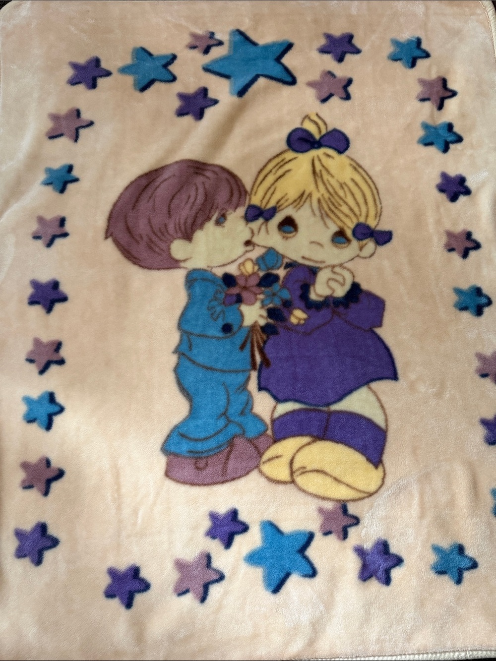 Plush Kids Star & Precious Moments inspired Characters Throw Blanket